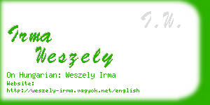 irma weszely business card